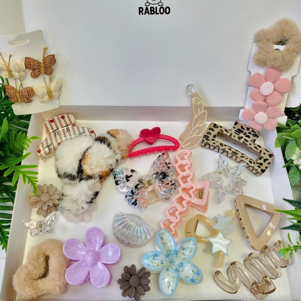 RABLOO 22pcs NEW Hair Claw Clips Set |Hair Accessories Gift Set | full  hair kit